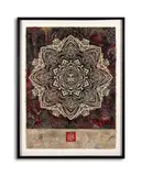 Mandala Ornament 1 (Dark Version) by Shepard Fairey, 2011, Collage de sérigraphie (HPM) et technique mixte sur papier, sold Apr 2023