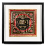 Obey Transformer by Shepard Fairey, 2014, Technique mixte et collages avec une matrice unique en carton découpé sur pochette de vinyle, sold Apr 2023