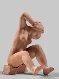 Dina assise sur un socle mobile by Aristide Maillol, 1937, Terre cuite en deux éléments, sold Jun 2023