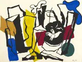 Oiseau et troncs d’arbre by Fernand Léger, 1951, Gouache et crayon sur papier, sold Jun 2023
