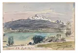 Paysage de Nyon by Johan Jongkind, 1875, Aquarelle et crayon sur papier, sold Jun 2023