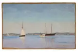 Voiliers à Arcachon by Charles Lacoste, 1891, Huile sur papier marouflé sur toile, sold Jun 2023