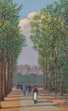 Allée de jardin public et promeneurs by Charles Lacoste, 1905, Huile sur toile, sold Jun 2023