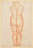Nu de dos by Aristide Maillol, circa 1930, Sanguine sur papier contrecollé sur carton, sold Jun 2023