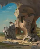 Les moines by Eugene Berman, circa 1931-1934, Huile sur toile, sold Jun 2023