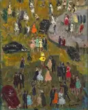 La rue by Francis Smith, circa 1950-1960, Huile sur toile, sold Jun 2023