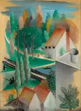 Paysage cubiste à Meudon by Serge Férat, Huile sur toile, sold Jun 2023