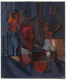 Toile bleue by Francisco Bores, 1933, Huile sur toile, sold Jun 2023