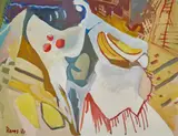 Composition by Francisco Bores, 1970, Gouache sur papier, sold Jun 2023