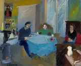 Famille autour d'une table by André Lanskoy, Huile sur toile, sold Jun 2023