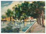 Meaux by Élisée Maclet, Huile sur panneau, sold Jun 2023