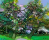Le verger by Camille Hilaire, Huile sur toile, sold Jun 2023