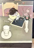 L'enfant aux fleurs by Simon Simon-Auguste, Huile sur toile, sold Sep 2023