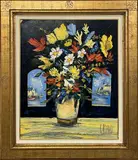 Bouquet de fleurs by Gérard Gouvrant, Huile sur toile, sold Sep 2023