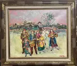 Les bohémiens by Walter Spitzer, Huile sur toile, sold Sep 2023