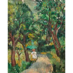 Payesage with Girl by Lucie Cousturier, 1905, oil on canvas, sold Jul 2026