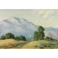 Untitled (Path Through the Foothills) by Mary DeNeale Morgan, oil on panel, sold Jul 2026