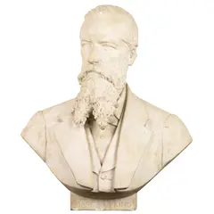 Untitled by A Pietro Mezzara, marble bust of Mark Hopkins sculpted in 1878, sold Jul 2026
