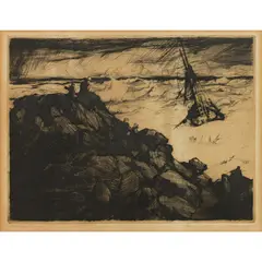 Untitled by Armin Carl Hansen, drypoint etching, sold Jul 2026