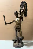 Jason et la toison d'or by Alfred-Désiré Lanson, Bronze à patine médaille, sold Sep 2023