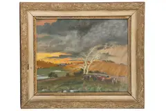 Untitled by Charles Wheeler, Oil on board, offered Aug 2019