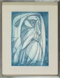 Untitled by Irving Amen, woodcut, sold Sep 2013