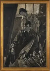 illustration of an artist by William Balfour Ker, oil on canvas, sold Sep 2013