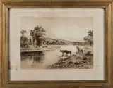 Untitled by William de la Montagne Cary, etching, sold Sep 2013