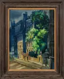 street scene by James Green, watercolor, sold Jun 2013