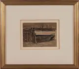 harbor scene by Henry Eddowes Keene, watercolor, sold Jun 2013