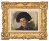 portrait of a woman by Samuel Edmund Oppenheim, oil on canvas, sold Jun 2013
