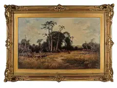 landscape by Harry Davis Fluhart-Williams, oil on canvas, sold Jun 2013