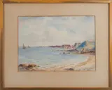 coastal scene by William Woolard, watercolor, sold Jun 2013