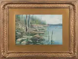 landscape by Seth Corbett Jones, gouache, sold Jun 2013