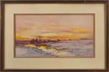 winter landscape by Du Bois Fenelon Hasbrouck, watercolor, sold Jun 2013