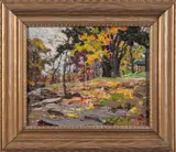 landscape by Otto Bierhals, oil on board, sold Jun 2013
