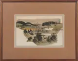 of an abstract landscape by Thomas Bostelle, watercolor, sold Jun 2013