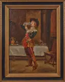 of a gentleman in a tavern by Jefferson David Chalfont, oil on board, sold Jun 2013