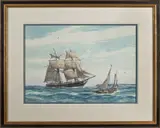 ship portrait by Gordon Grant, watercolor, sold Jun 2013