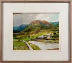 landscape by John B. Lear Jr., watercolor, sold Jun 2013