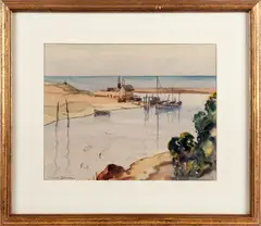 Untitled by Julius Delbos, watercolor, sold Jun 2013