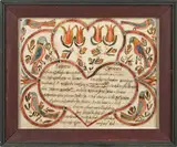 taufschein by Johann Conrad Trevits, 1793, watercolor and ink on paper, sold Apr 2013