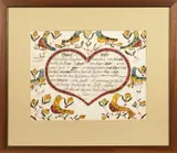 fraktur birth record for Samuel Moser by Johann Conrad Trevits, 1812, watercolor and ink on paper, sold Apr 2013