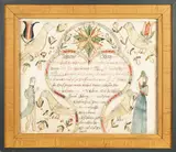 fraktur by Johann Conrad Trevits, 1819, watercolor and ink on paper, sold Apr 2013