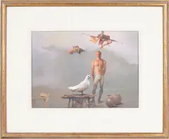 Untitled by John B. Lear Jr., oil on board, sold Apr 2013