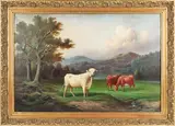 landscape with cows by Edward A. Howell, oil on canvas, offered Apr 2013