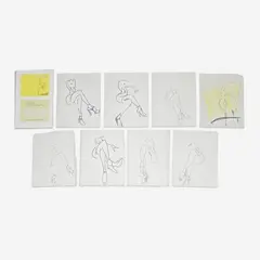 Fashion Illustrations, Group of 8 by Joe Eula, marker on tracing paper, sold Sep 2024