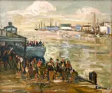 The 6:20 Boat by Albert Bela Bauer, oil on masonite, sold Sep 2024