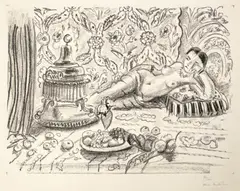 Odalisque, Brasero et Coupe de Fruits by Henri Matisse, 1929, lithograph, sold Sep 2024