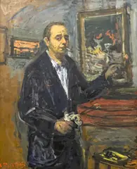 Self Portrait by Arbit Blatas, oil on masonite, sold Sep 2024